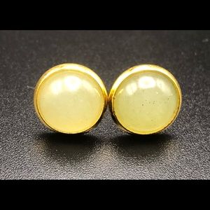 Green Aventurine x Gold Stud Earrings